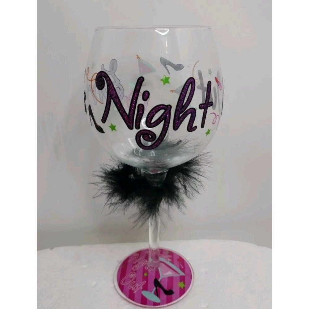 Minx Collectors Wine Glass Girl's Night Out 9" W/Clear Case New
